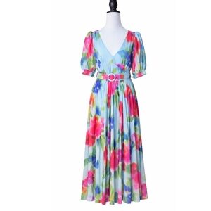 Taylo Floral Multicolor Midi Dress